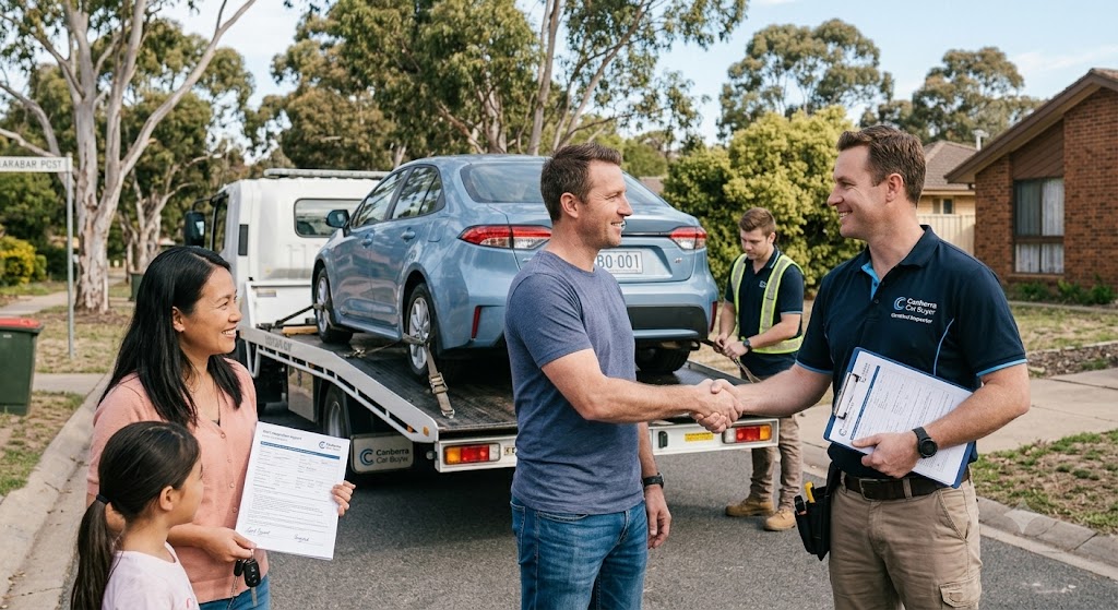 Handshake upon vehicle purchase payment in Canberra